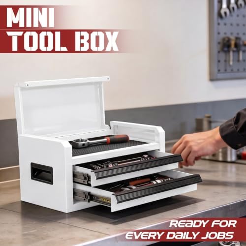 mini toolbox with 2 drawers and top storage, package contents