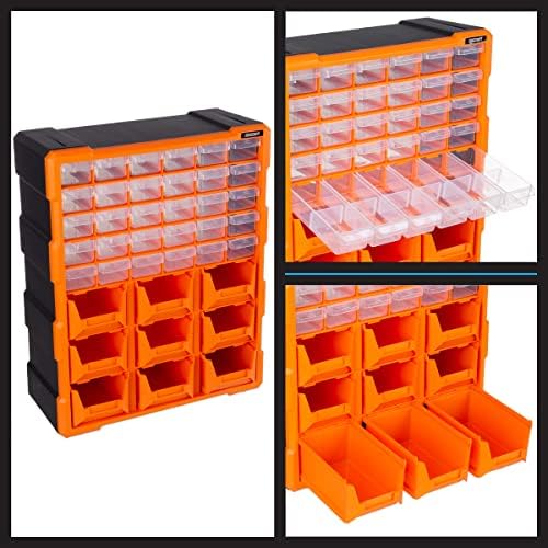 stalwart plastic storage drawers - 39-drawer screw organizer, package contents