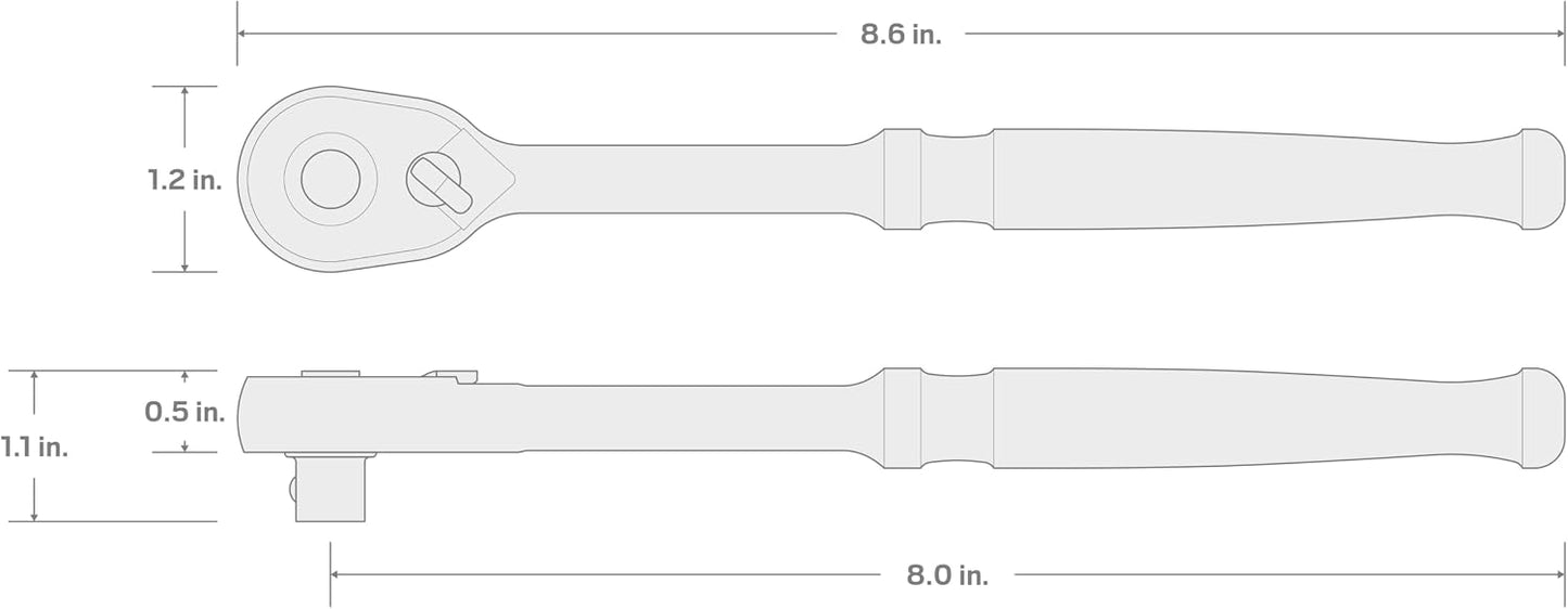 TEKTON 3/8 Inch Drive x 8 Inch Ratchet | SRH11108