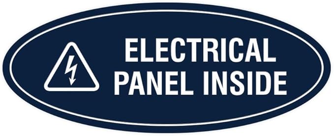 Signs ByLITA Oval Electrical Panel Inside Sign by SignsByLITA