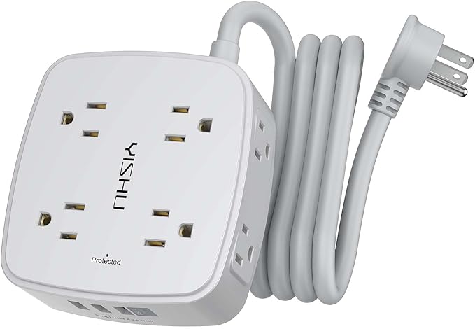 6 Ft Surge Protector Power Strip by YISHU