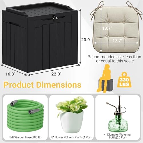 greesum outdoor storage box 31 gallon storage box on a desk or shelf