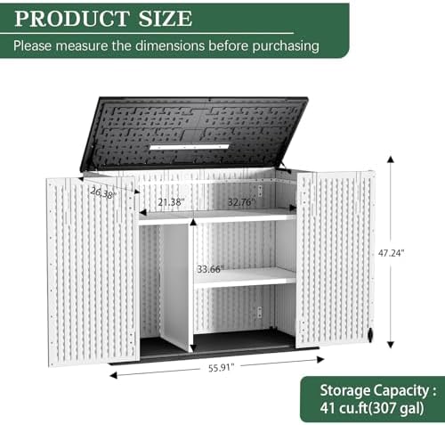 outdoor storage shed resin waterproof storage cabinet for shown in use