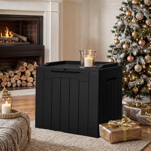 gunji 30 gallon small deck box outdoor waterproof shown in use