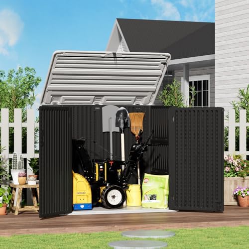 zzm large outdoor storage shed, 48 cu ft showing dimensions