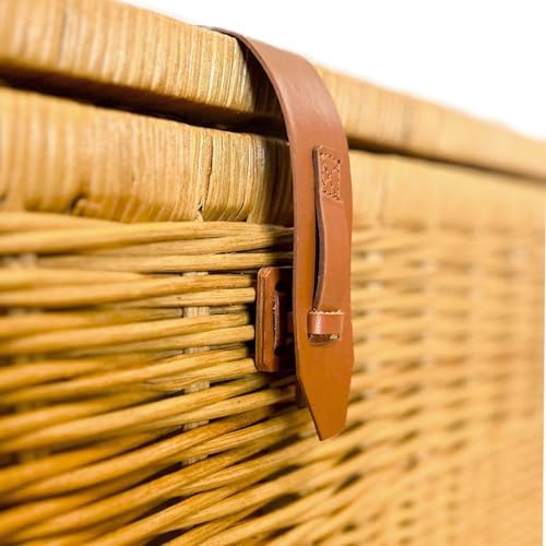 the basket lady deep wicker storage trunk, xl showing dimensions