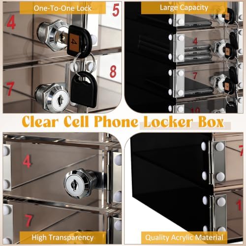 layhit 12 slots cell phone locker box for, side view