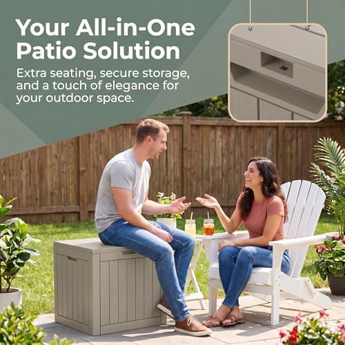 nicbex 30 gallon deck box, waterproof resin outdoor, package contents