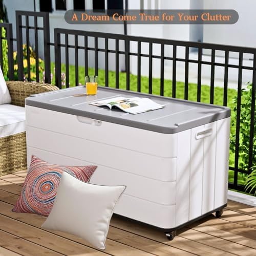 zzm 110 gallon outdoor deck box with wheels, package contents