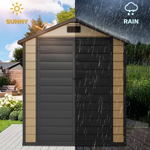 dwvo 6x4 ft resin outdoor storage shed with, package contents