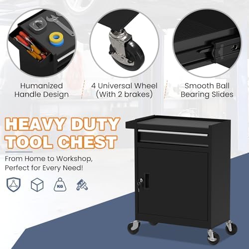 tool chest, 5-drawer rolling tool chest with detachable showing dimensions