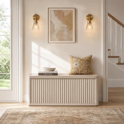 sicotas storage bench 80.4" wide shoe bench with, view 9