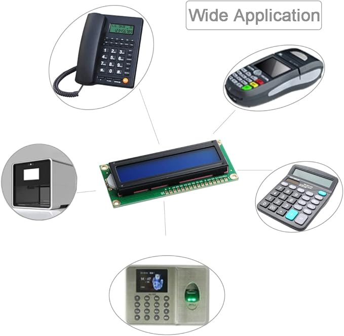 DIYmalls 16x2 1602 LCD Display Screen Module DC 5V White Character Blue - Image 3