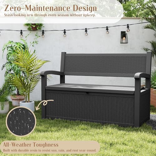 rojik 80 gallon storage bench deck box outdoor, package contents