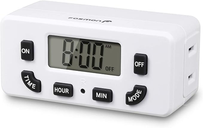 Fosmon Digital Timer for Electrical Outlets, Indoor 24 Hour Light Timer by Fosmon