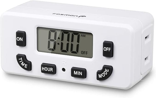 Fosmon Digital Timer for Electrical Outlets, Indoor 24 Hour Light Timer by Fosmon