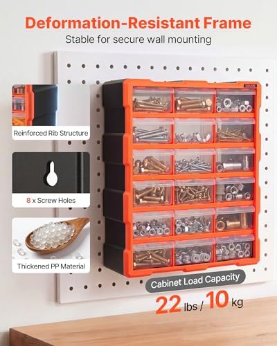 vevor 18-drawer storage organizer, plastic, drawer storage cabinet, package contents