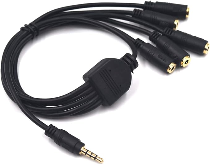 Kework 12 Inch 1/8” 3.5mm TRRS Splitter Audio Cable, 1 Male to 5 Female 3.5mm - Image 4