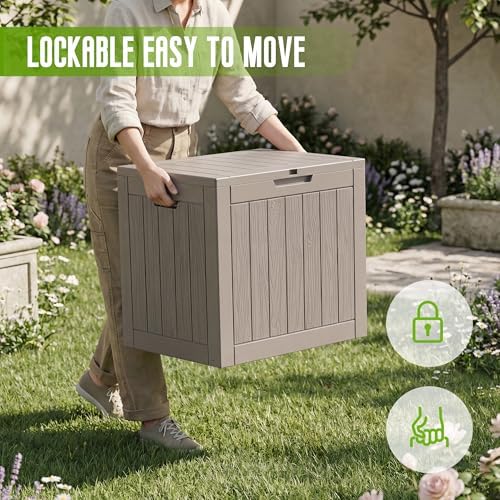 drato 35 gallon outdoor storage box waterproof lockable, close-up detail