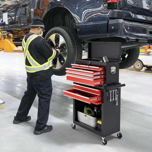 8-drawer rolling tool chest tool box,removable tool storage shown in use
