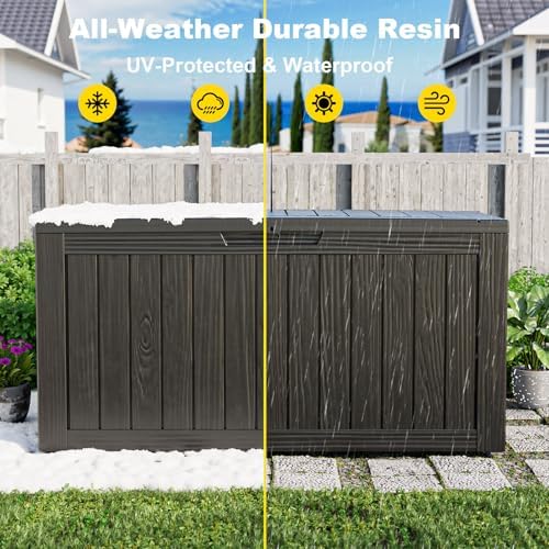 rojik deck box storage bench with wheels outdoor, package contents
