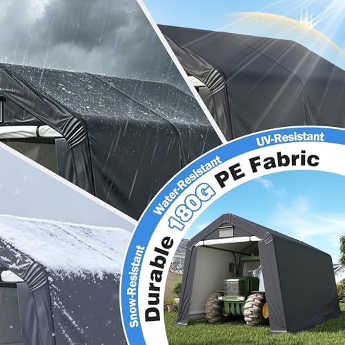 8' x 14' outdoor storage shelter shed, portable on a desk or shelf