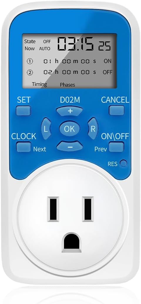 Timer Outlet, Programmable 110V/220V Pump Timer Switch, Minimum Setting by by knntrooler