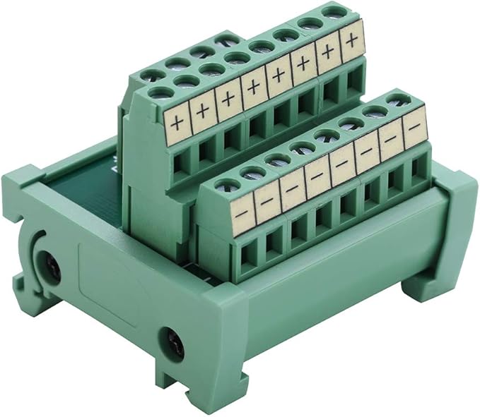ANMBEST 2 in 8 Out Terminal Blocks Module, 25A DIN Rail and Panel Mounting by ANMBEST
