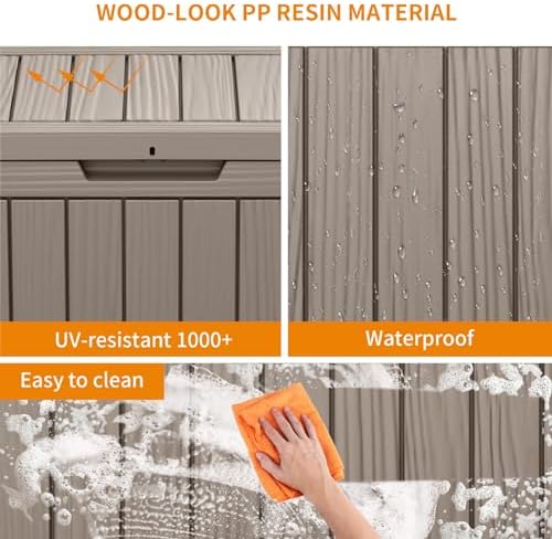 45 gallon outdoor deck box, lockable waterproof outdoor, package contents