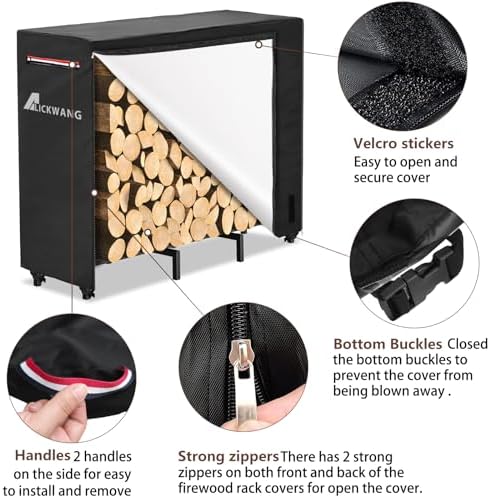 outdoor waterproof 4ft firewood rack cover with zipper, package contents