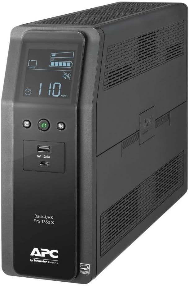 APC Sinewave UPS Back-UPS Pro, 1350VA Battery Backup & Surge Protector by APCbySchneiderElectric