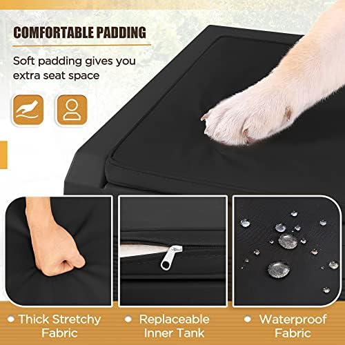devoko 100 gallon resin waterproof outdoor storage box showing dimensions