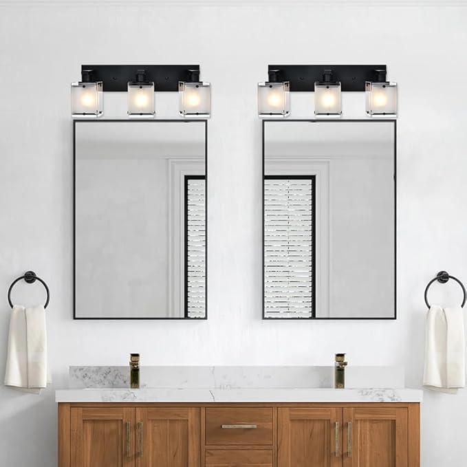 WINSHEN 3-Lights Bathroom Light Fixture Over Mirror, Modern Black Wall Sconce - Image 6