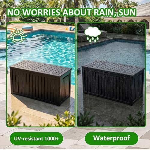 easyup 250gal large outdoor storage box waterproof lockable, close-up detail
