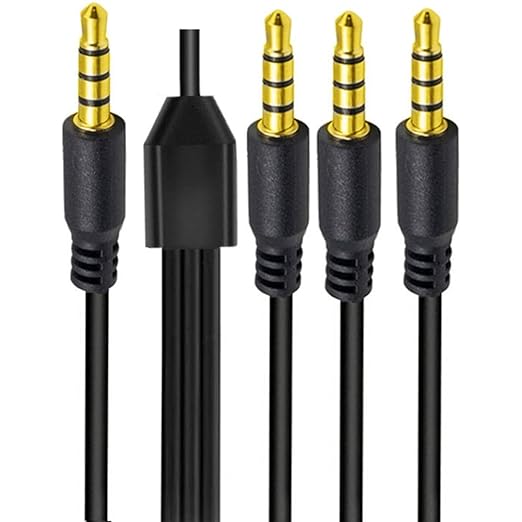 MysRuida 3.3ft 1/8” 3.5mm TRRS Stereo Audio Cable, 1 to 3 Splitter Male Aux Cord - Image 2