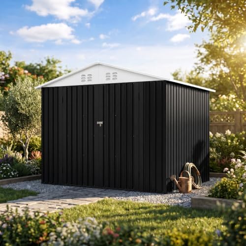 polar aurora 6x8 ft outdoor storage shed, package contents