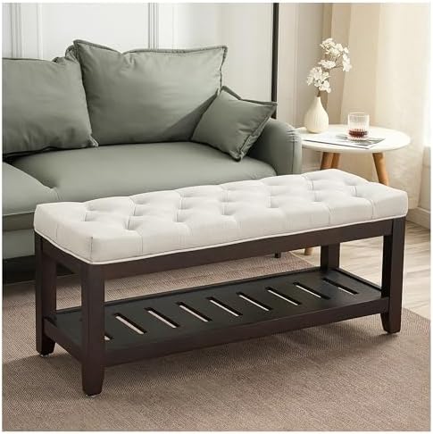 44" entryway bench with shoe storage, upholstered, 500, package contents
