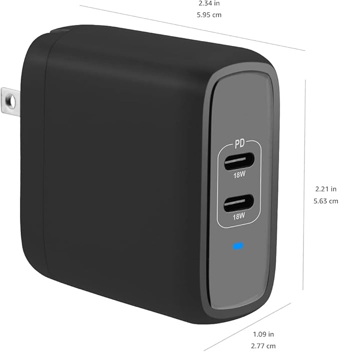 Amazon Basics 36W Two-Port USB-C Wall Charger - Image 5
