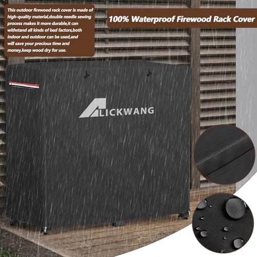 outdoor waterproof 34 inch small firewood rack cover, side view