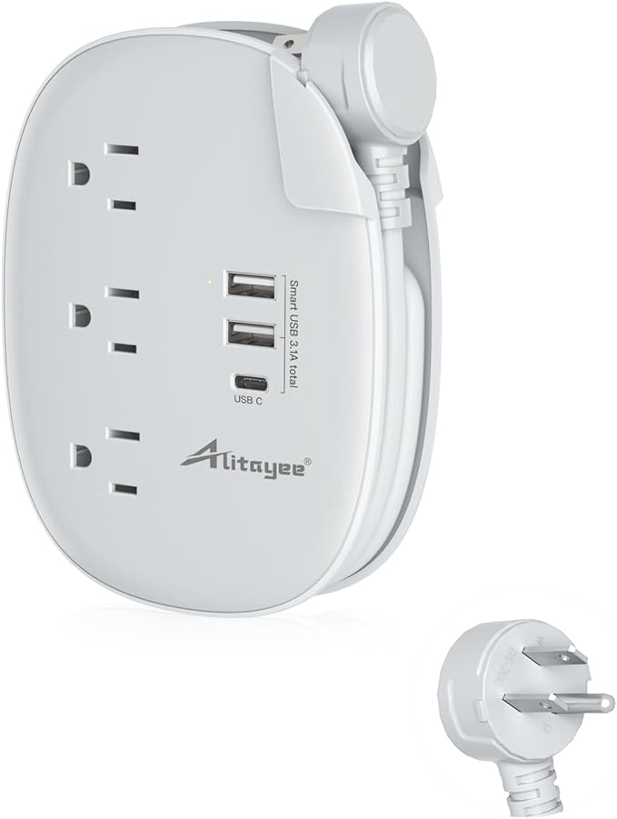 Alitayee USB C Portable Travel Power Strip by Alitayee