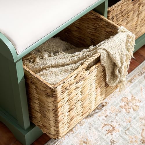 safavieh freddy wood storage bench, 33" farmhouse dusty, package contents
