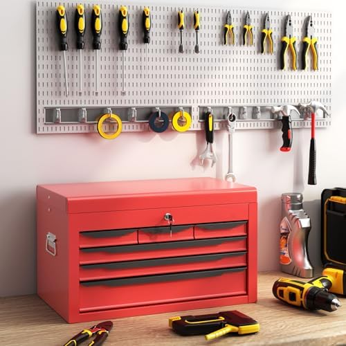 tool box, 6-drawer steel tool chest with top, package contents