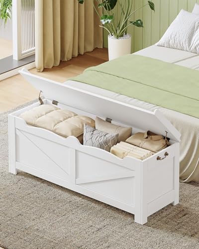 hzuaneri 47" storage chest | stuffed animal and, front angle view