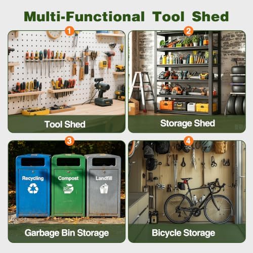 4 ft outdoor storage shed, waterproof metal garden, package contents