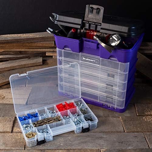 storage and tool box-durable organizer utility box-4 drawers, side view