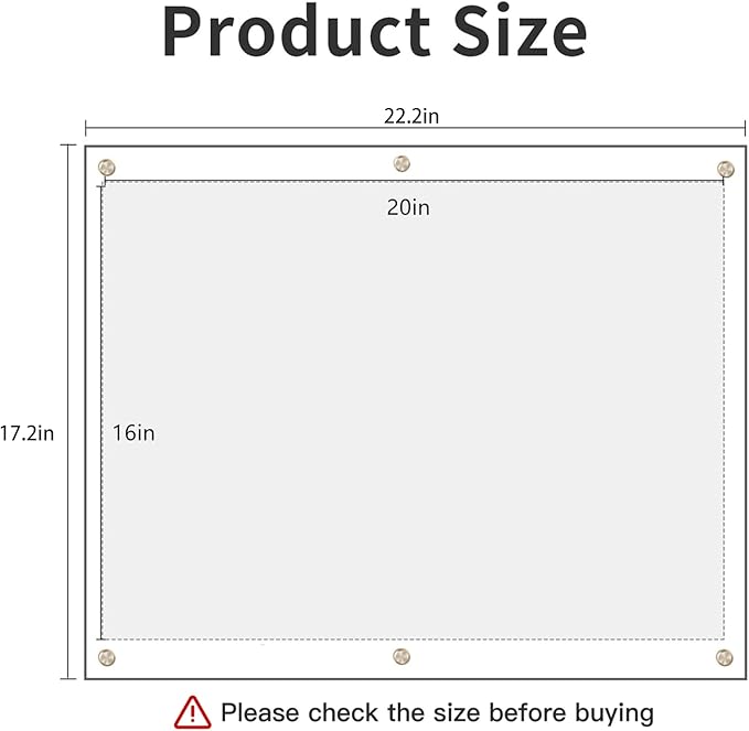 Kalami 16x20 Clear Acrylic Wall Mount Picture Frame Self Adhesive, No Drill - Image 2