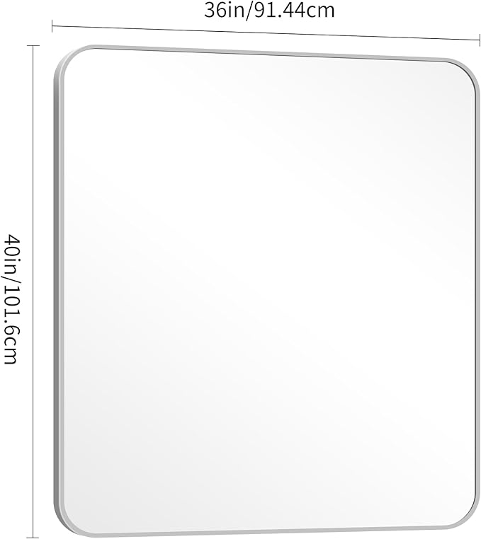 40" x 36"Bathroom Mirror, Decorative Rectangular Vanity Mirror - Image 6