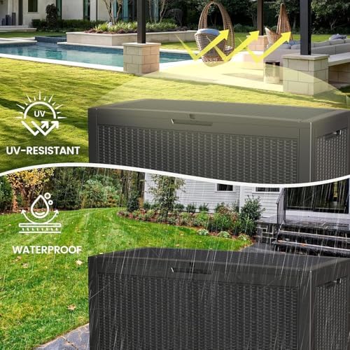 100 gallon outdoor storage box waterproof lockable deck, package contents