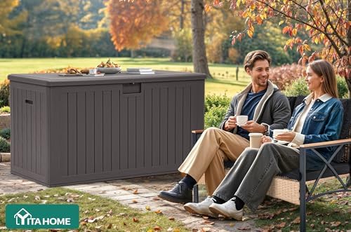yitahome 220 gallon double-wall deck box with divider, package contents