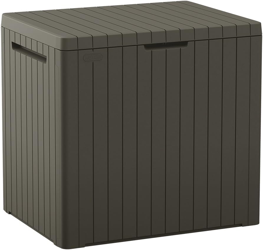 keter city 30 gal outdoor storage box and, main product view